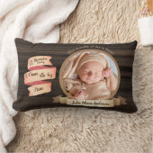 素朴ベビー統計フォトキープサケ誕生詳細 ランバークッション (ブランケット)