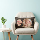 素朴ベビー統計フォトキープサケ誕生詳細 ランバークッション (椅子)