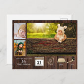 素朴ベビー統計フォトコラージュの発表 ポストカード (正面/裏面)