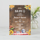 素朴ベビー-Qピクニックヒマワリ合板ウッド 招待状 (スタンド正面)