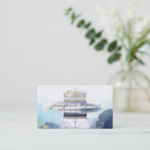 素朴ベーカリーケーキブルーエレガントトーン 名刺 (スタンド正面)