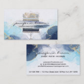 素朴ベーカリーケーキブルーエレガントトーン 名刺 (正面/裏面)