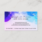 素朴ベーカリーケーキブルーエレガントピンク 名刺 (裏面)