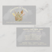 素朴ベーカリーペストリー木造シェフの水色 名刺 (正面/裏面)