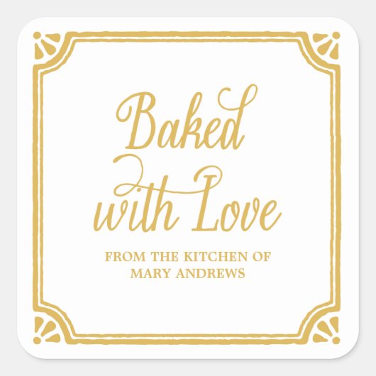 素朴ベーキング |ホリデーグッズ焼いたのシール スクエアシール (正面)