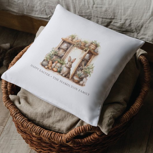素朴ベージュイースターパーソナライズされたウサギ クッション