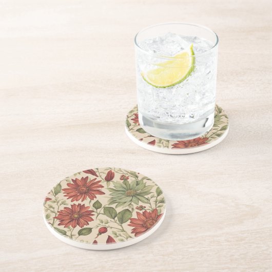 素朴ベージュブラウンメ離れデープル結婚ズ秋 コースター (側面)