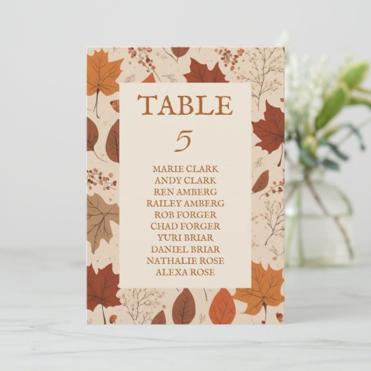 素朴ベージュブラウンメ離れデープル結婚ズ秋 招待状 (スタンド正面)