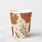 素朴ベージュブラウンメ離れデープル結婚ズ秋 紙コップ (正面)