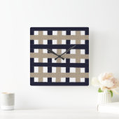 素朴ベージュ スクエア壁時計 (ホーム)