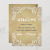 素朴ペイズリー歓迎結婚 ポストカード (正面/裏面)