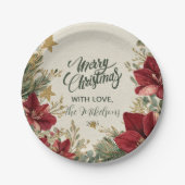 素朴ホリデーアマリリスクリスマス ペーパープレート (正面)