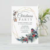素朴ホリデーウィンターバードパインクリスマスパーティー 招待状 (スタンド正面)
