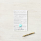 素朴ホワイトウッド&ブルーパンプキン |パーソナライズされた | ポストイット (デスク上)