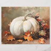 素朴ホワイトカボチャ絵を描のスクラップブック紙 (裏面)