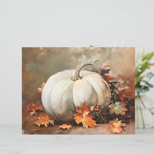 素朴ホワイトカボチャ絵を描のスクラップブック紙 (スタンド正面)