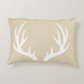 素朴ホワイトシルエットバック〔雄ジカの〕枝角&トープ アクセントクッション (裏面)