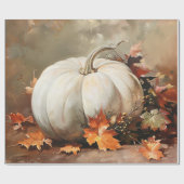 素朴ホワイトパンプキ絵を描ンの切り離 ラッピングペーパー (フラット)