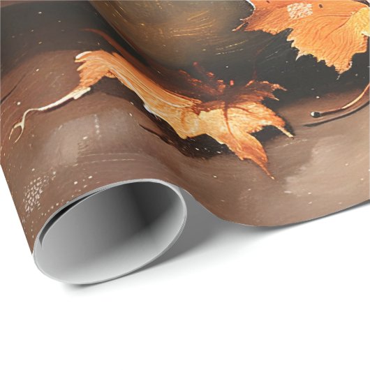 素朴ホワイトパンプキ絵を描ンの切り離 ラッピングペーパー (ロールコーナー)