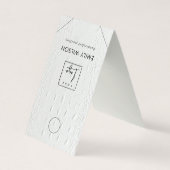 素朴ホワイトレザーぶら下がったのネックレスディスプレイロゴ 名刺 (正面)