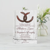 素朴ホースシューズカントリーウッド結婚式招待状 招待状 (スタンド正面)