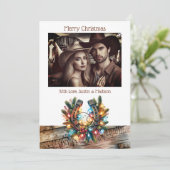 素朴ホースシューズカントリー&ウェスタンパーソナライズされた シーズンカード (スタンド正面)