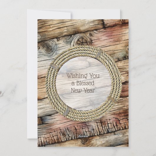 素朴ホースシューズカントリー&ウェスタンパーソナライズされた シーズンカード (裏面)