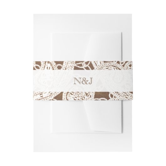 素朴ホースシューズ&レースカントリー結婚式 招待状ベリーバンド (正面例)