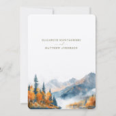 素朴マウンテンズレイク秋ウィンターウェディング 招待状 (裏面)