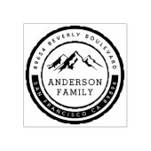 素朴マウンテンバッジファミリー名&差出人住所 ラバースタンプ (インプリント)