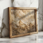 素朴マウンテンピークスランドスケープヴィンテージアート ポスター