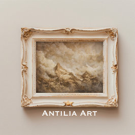 素朴マウンテンピークスランドスケープヴィンテージアート ポスター