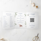 素朴マウンテンブルー&金ゴールド | 結婚式 プログラム (内部)