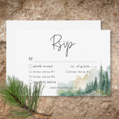 素朴マウンテンレイクシーンウォーターカラーディナー 出欠カード