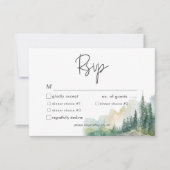 素朴マウンテンレイクシーンウォーターカラーディナー 出欠カード (正面)