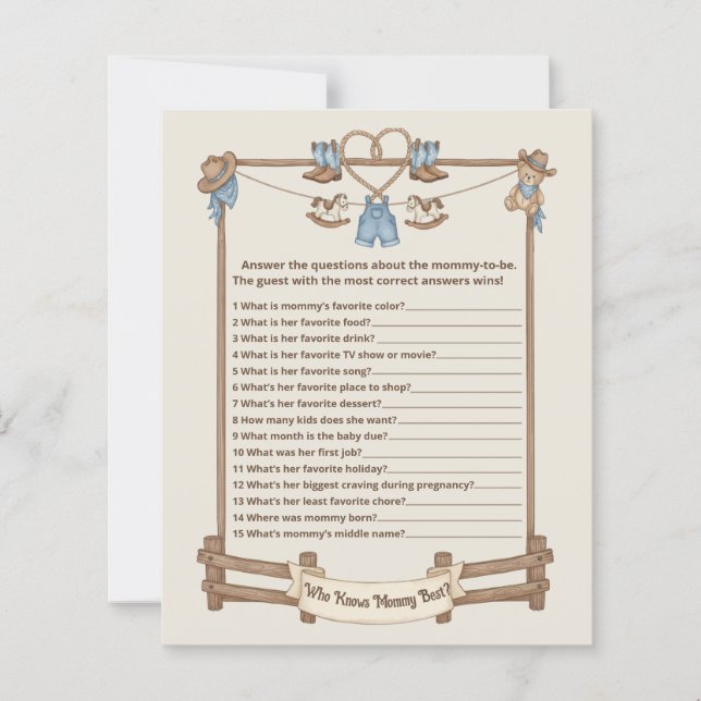 素朴ママのゲームカー最高のドを知るカウボーイ (正面)