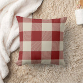 素朴マルーンとベージュのバッファローのチェックプライド クッション (ブランケット)