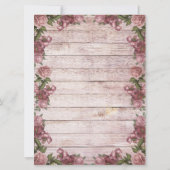 素朴マルーンフローラウディ結婚式招待状 招待状 (裏面)