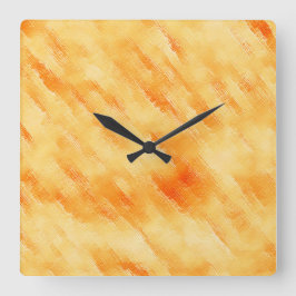 素朴マンゴー黄色のテクスチャ絵画の スクエア壁時計
