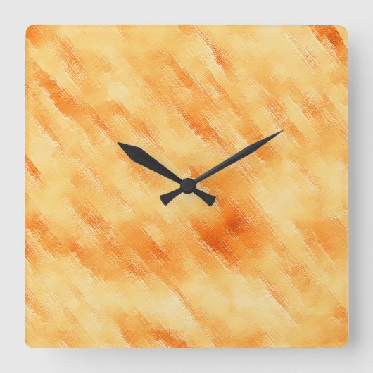 素朴マンゴー黄色のテクスチャ絵画の スクエア壁時計 (正面)