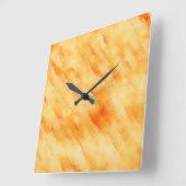 素朴マンゴー黄色のテクスチャ絵画の スクエア壁時計 (傾斜)