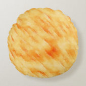 素朴マンゴー黄色のテクスチャ絵画の ラウンドクッション (正面)