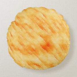 素朴マンゴー黄色のテクスチャ絵画の ラウンドクッション