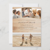 素朴ミニマエレガントリストWood & 5枚の結婚写真 招待状 (裏面)