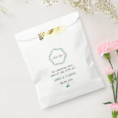 素朴ミニマルな緑のフローラとスクリプ結婚ト フェイバーバッグ (封をした状態)