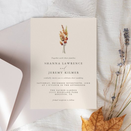 素朴ミニマルエレガント結婚の |招待状 招待状