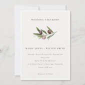 素朴ミニマルオリーブブランチの葉の結婚式 サンキューカード (正面)