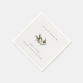 素朴ミニマルオリーブブランチの葉ブライダルシャワー スタンダードカクテルナプキン (角)
