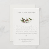 素朴ミニマルオリーブ枝葉結婚の詳細 エンクロージャーカード (正面/裏面)