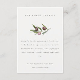 素朴ミニマルオリーブ枝葉結婚の詳細 エンクロージャーカード